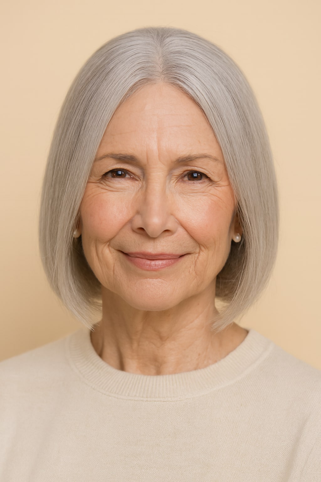Gray Hair Topper for Women with Thinning Hair, Silver Grey, front view