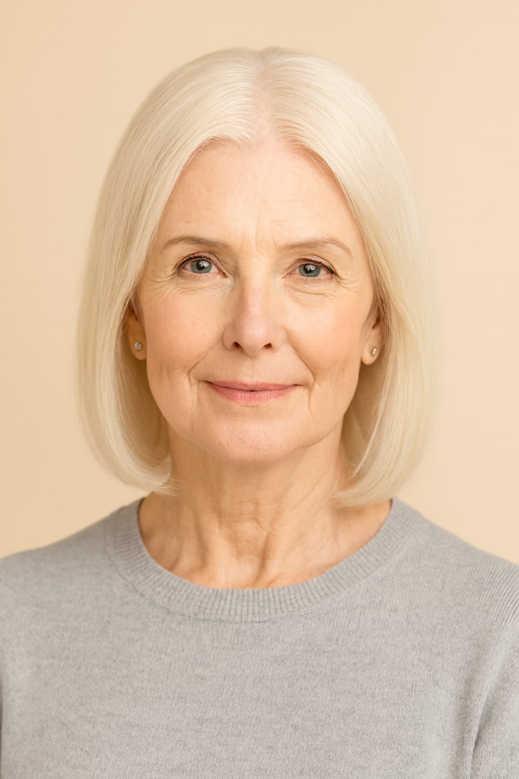Platinum Blonde Hair Topper for Women with Thinning Hair, Light Platinum Blonde #60, front view