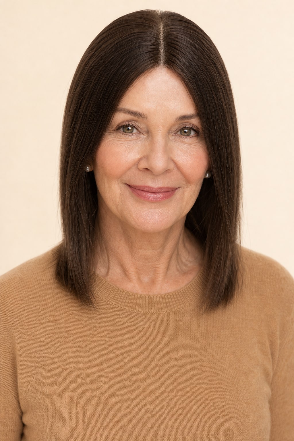 Human Hair Topper for Women with Thinning Hair, Medium Brown #4, front view