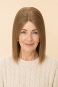 Human Hair Topper for Women with Thinning Hair, Light Brown #6, front view